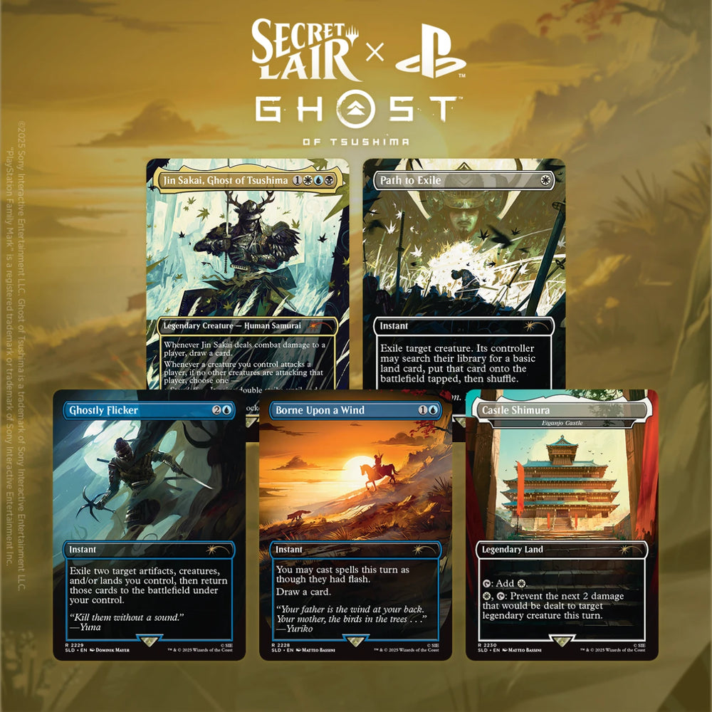 MTG- SECRET LAIR PLAYSTATION SUPER DROP GHOSTS OF TSUSHIMA: SHADOW SAMURAI- REGULAR