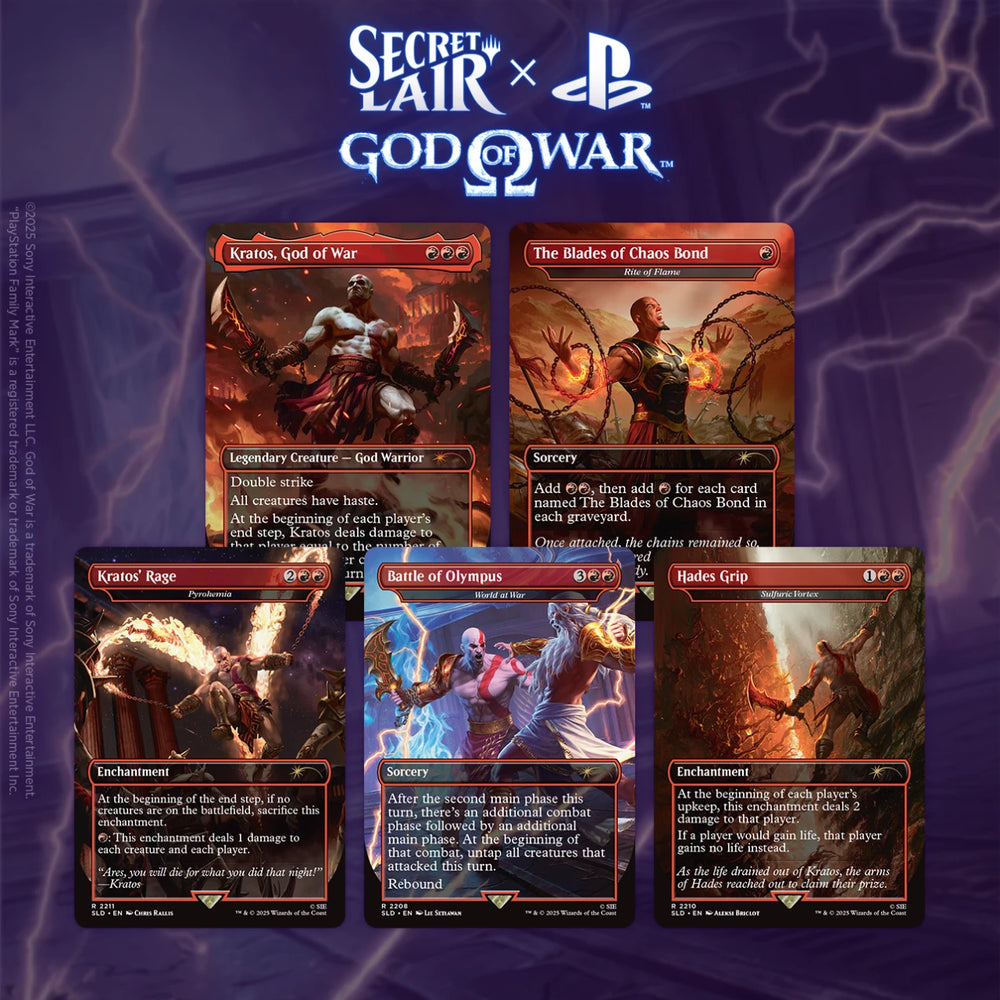 MTG- SECRET LAIR PLAYSTATION SUPER DROP GOD OF WAR: VENGEANCE- REGULAR
