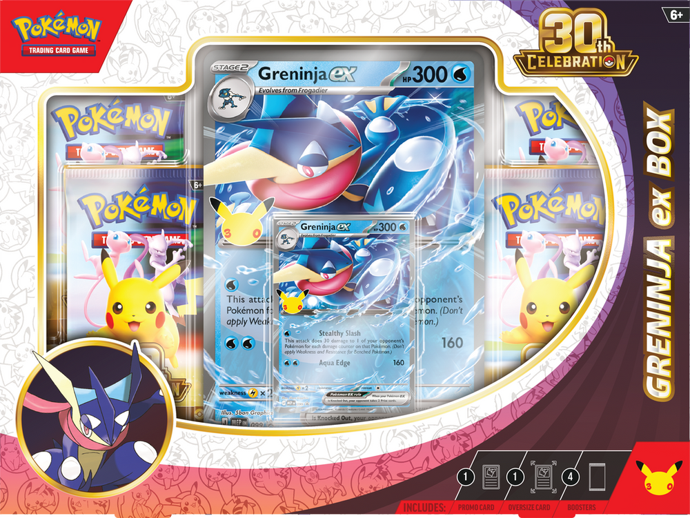 POKEMON- 30TH CELEBRATION SYLVEON EX/ GRENINJA EX BOX