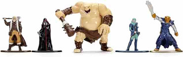 Dungeons & Dragons JADA- Die Cast Figures Set 5 Ogre ,Elf Paladin, Rogue, Barbarian, Cleric