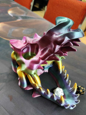 3D print- Dice Tower DRAGON HEAD multi color- Random Colour