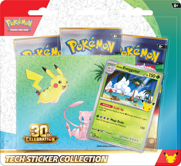 POKEMON- 30TH CELEBRATION TECH STICKER COLLECTION (Random of 2 choices)