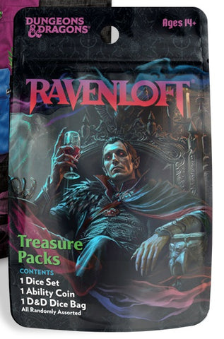 D&D- MISTS OF RAVENLOFT TREASURE PACK (Random Dice set, Coin, & Dice Bag)