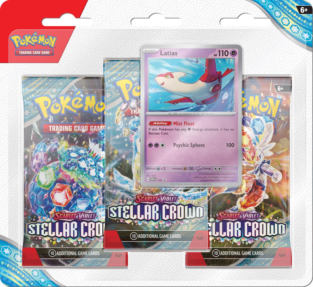 Pokemon- Stellar Crown Booster 3 PACK Blister