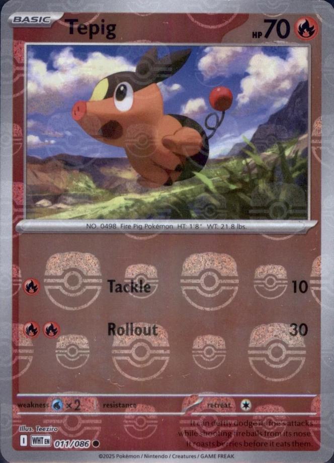 Tepig (011/086) (Master Ball Pattern) [Scarlet & Violet: White Flare]