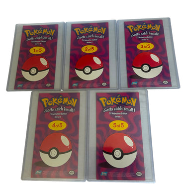 Pokemon- Topps Chrome 2000 Foil Oversized Jumbo 5 Card Set Pokemon TV Vintage (Set of 5) NM