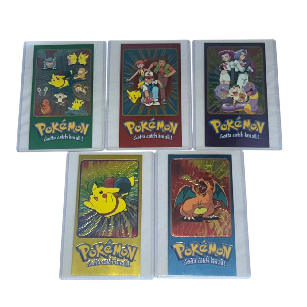 Pokemon- Topps Chrome 2000 Foil Oversized Jumbo 5 Card Set Pokemon TV Vintage (Set of 5) NM