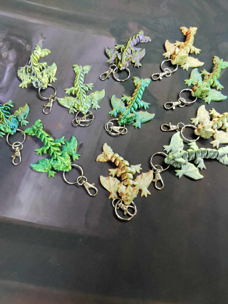 3D print- Keychain WYVERN dragon assorted random color combo