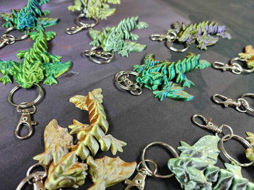 3D print- Keychain WYVERN dragon assorted random color combo