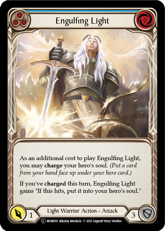 Engulfing Light (Blue) (Rainbow Foil) [U-MON050-RF] Unlimited Edition Rainbow Foil