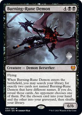 Burning-Rune Demon (Promo Pack) [Kaldheim Promos]
