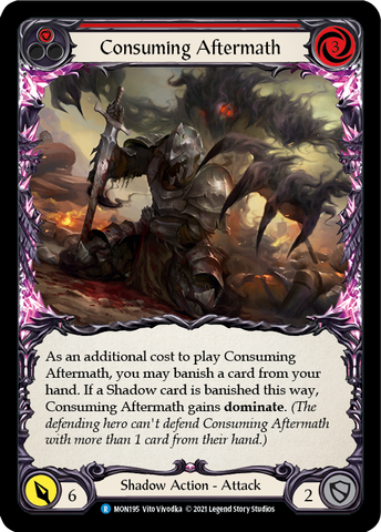 Consuming Aftermath (Red) (Rainbow Foil) [MON195-RF] 1st Edition Rainbow Foil
