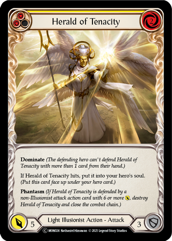 Herald of Tenacity (Yellow) (Rainbow Foil) [U-MON024-RF] Unlimited Edition Rainbow Foil