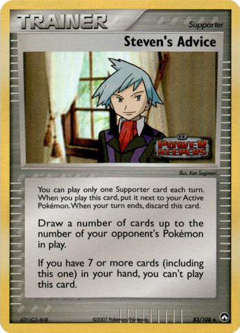 Steven's Advice (83/108) (Stamped) [EX: Power Keepers]