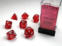 Chessex- Translucent Polyhedral 7-Die set Dice