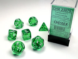 Chessex- Translucent Polyhedral 7-Die set Dice