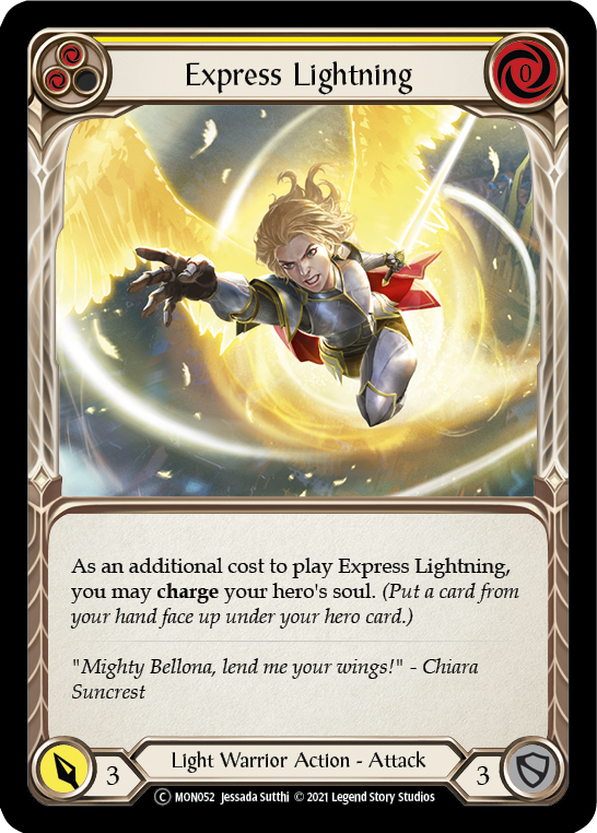 Express Lightning (Yellow) (Rainbow Foil) [U-MON052-RF] Unlimited Edition Rainbow Foil