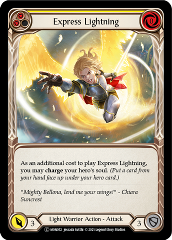 Express Lightning (Yellow) (Rainbow Foil) [U-MON052-RF] Unlimited Edition Rainbow Foil