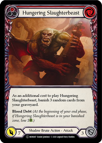 Hungering Slaughterbeast (Red) (Rainbow Foil) [U-MON147-RF] Unlimited Edition Rainbow Foil