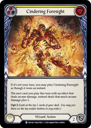 Cindering Foresight (Yellow) [CRU166] 1st Edition Rainbow Foil
