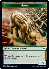 Boar // Food (18) Double-Sided Token [Throne of Eldraine Tokens]