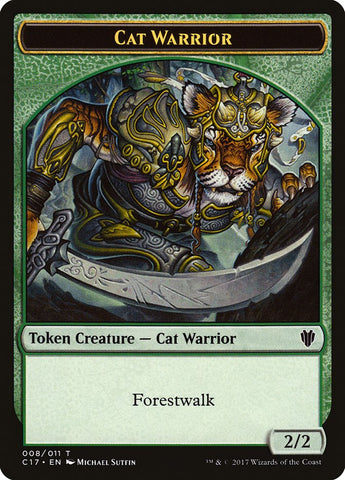 Cat Warrior (008) // Rat (003) Double-Sided Token [Commander 2017 Tokens]