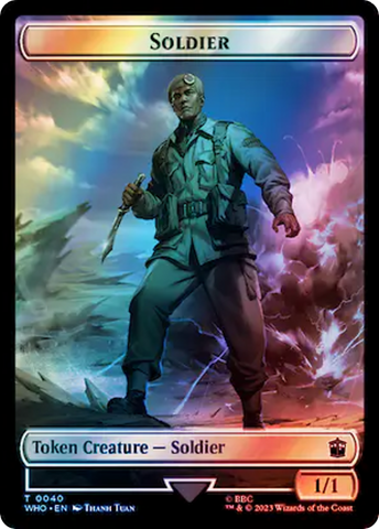 Soldier // Alien Insect Double-Sided Token (Surge Foil) [Doctor Who Tokens]