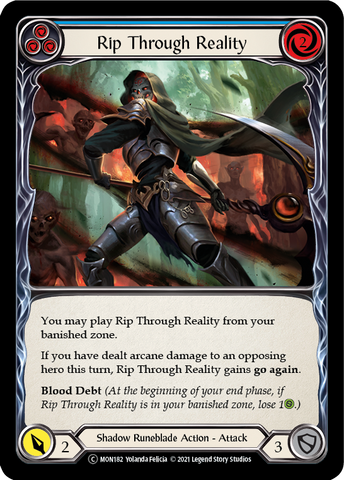 Rip Through Reality (Blue) (Rainbow Foil) [U-MON182-RF] Unlimited Edition Rainbow Foil