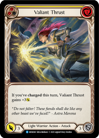 Valiant Thrust (Yellow) [MON040] 1st Edition Normal