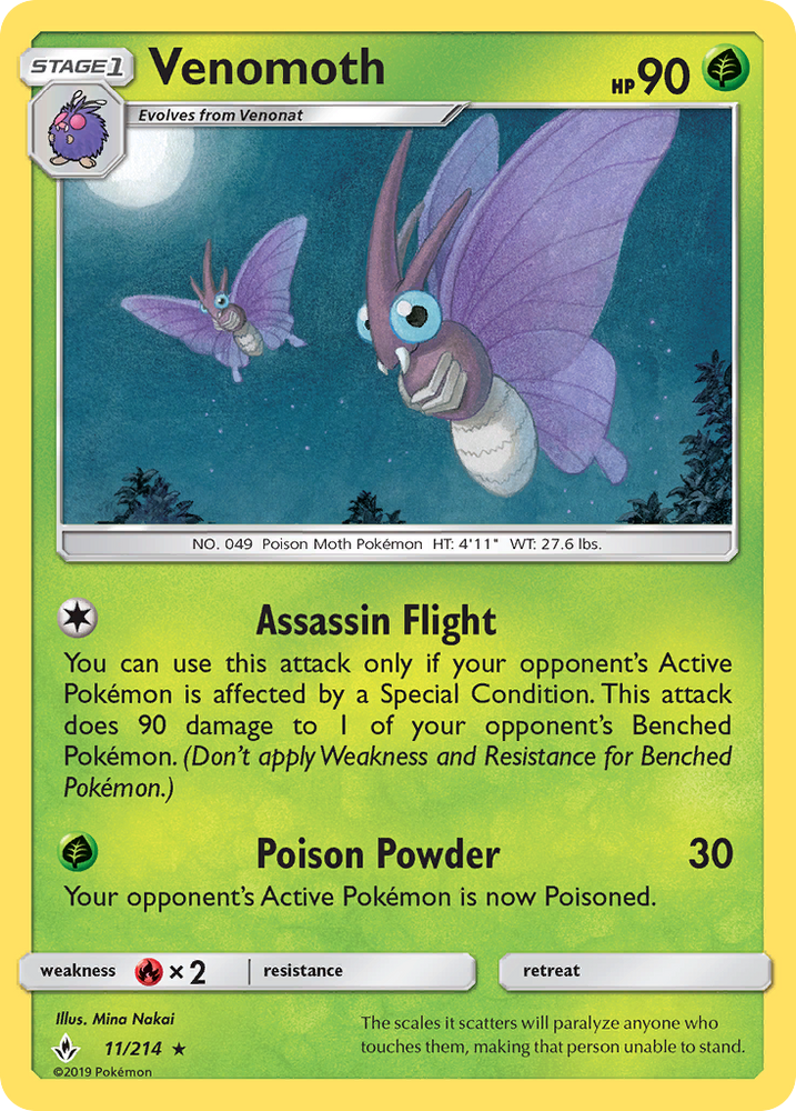 Venomoth (11/214) [Sun & Moon: Unbroken Bonds]