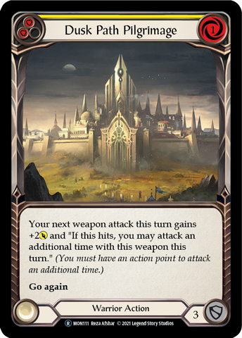 Dusk Path Pilgrimage (Yellow) (Rainbow Foil) [U-MON111-RF] Unlimited Edition Rainbow Foil