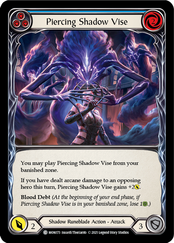 Piercing Shadow Vise (Blue) (Rainbow Foil) [MON173-RF] 1st Edition Rainbow Foil