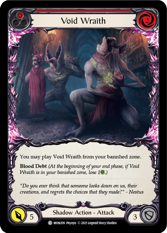 Void Wraith (Red) (Rainbow Foil) [MON209-RF] 1st Edition Rainbow Foil