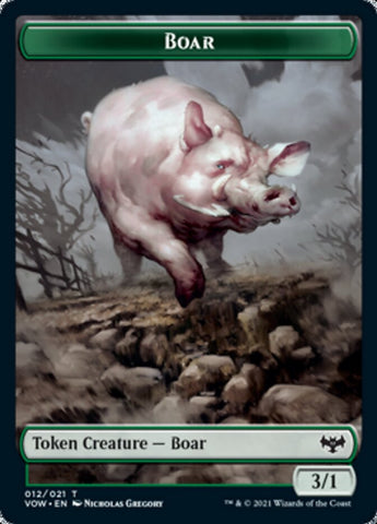 Human (001) // Boar Double-Sided Token [Innistrad: Crimson Vow Tokens]
