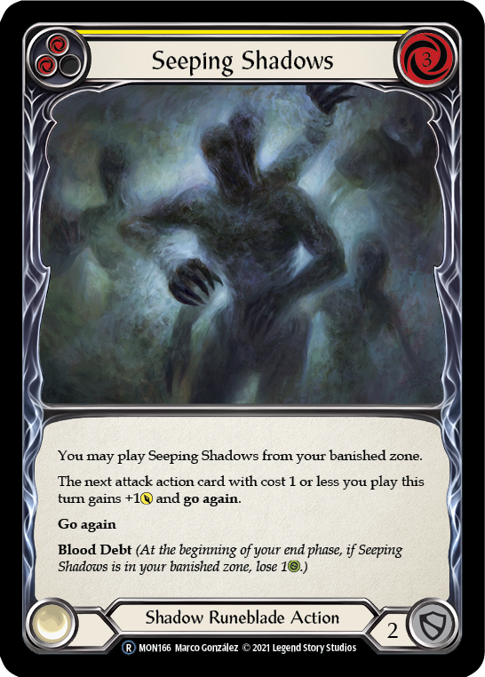 Seeping Shadows (Yellow) (Rainbow Foil) [U-MON166-RF] Unlimited Edition Rainbow Foil