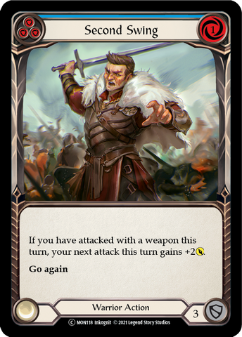 Second Swing (Blue) (Rainbow Foil) [U-MON118-RF] Unlimited Edition Rainbow Foil
