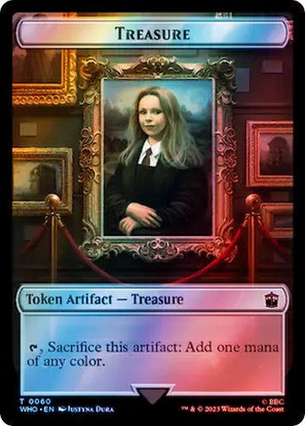 Warrior // Treasure (0060) Double-Sided Token (Surge Foil) [Doctor Who Tokens]