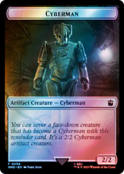 Warrior // Cyberman Double-Sided Token (Surge Foil) [Doctor Who Tokens]