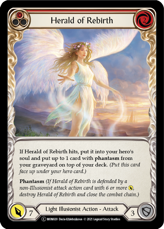 Herald of Rebirth (Red) (Rainbow Foil) [U-MON020-RF] Unlimited Edition Rainbow Foil