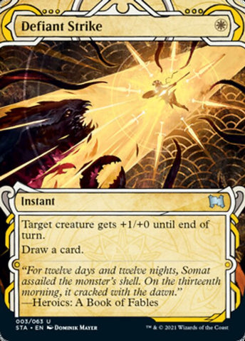 Defiant Strike (Foil Etched) [Strixhaven: School of Mages Mystical Archive]