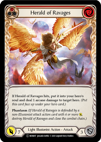 Herald of Ravages (Red) (Rainbow Foil) [U-MON017-RF] Unlimited Edition Rainbow Foil