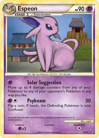Espeon (2/90) (Cracked Ice Holo) (Theme Deck Exclusive) [HeartGold & SoulSilver: Unleashed]