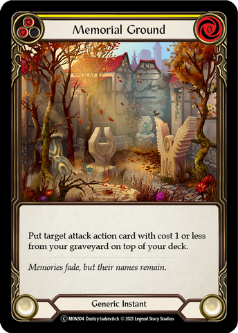 Memorial Ground (Yellow) (Rainbow Foil) [U-MON304-RF] Unlimited Edition Rainbow Foil