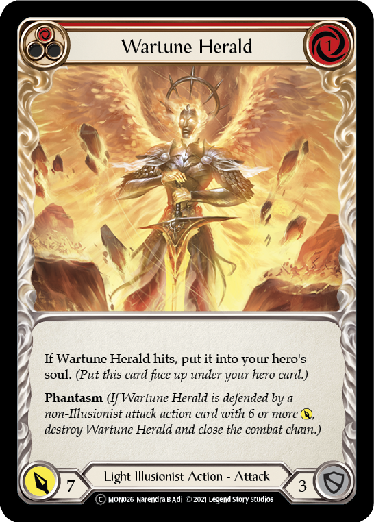 Wartune Herald (Red) (Rainbow Foil) [U-MON026-RF] Unlimited Edition Rainbow Foil