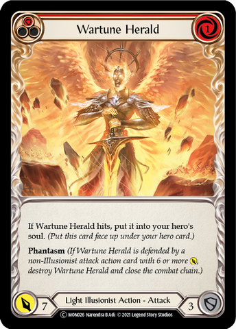 Wartune Herald (Red) (Rainbow Foil) [U-MON026-RF] Unlimited Edition Rainbow Foil