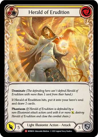 Herald of Erudition (Rainbow Foil) [MON004-RF] 1st Edition Rainbow Foil