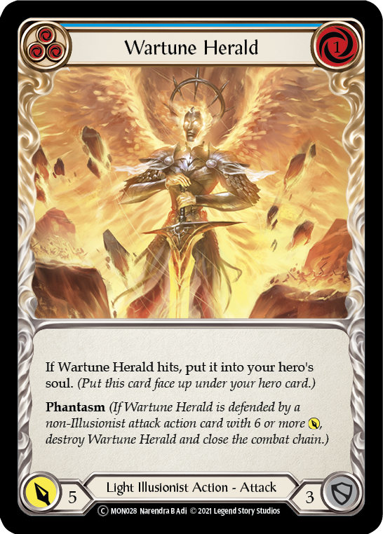 Wartune Herald (Blue) (Rainbow Foil) [U-MON028-RF] Unlimited Edition Rainbow Foil