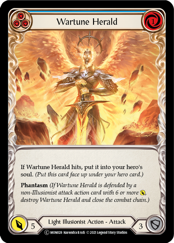 Wartune Herald (Blue) (Rainbow Foil) [U-MON028-RF] Unlimited Edition Rainbow Foil