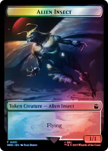 Soldier // Alien Insect Double-Sided Token (Surge Foil) [Doctor Who Tokens]