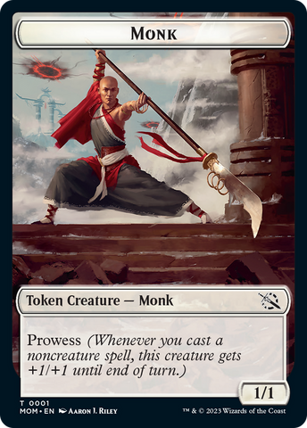 Monk // Zombie Double-Sided Token [March of the Machine Tokens]